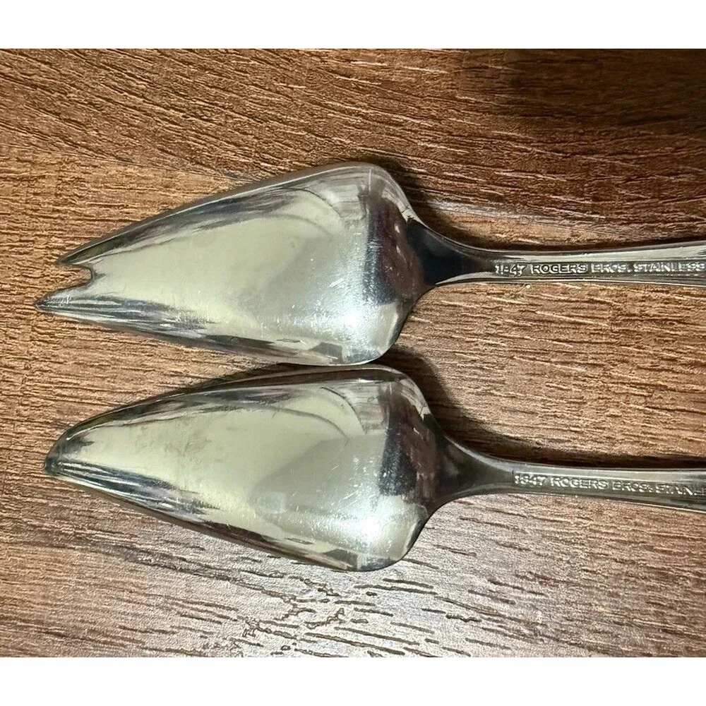 1847 Rogers Bros Stainless SPRING CHARM Cheese Serving Spoons Lot Of 2